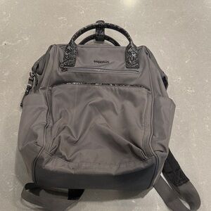 Baggallini Black Nylon Backpack with Patent Trim